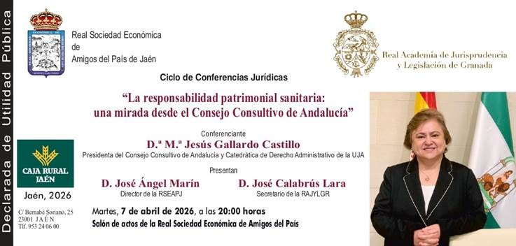 La responsabilidad patrimonial sanitaria protagonizará la segunda sesión del ciclo de conferencias de La Económica de Jaén y la RAJYL de Granada
